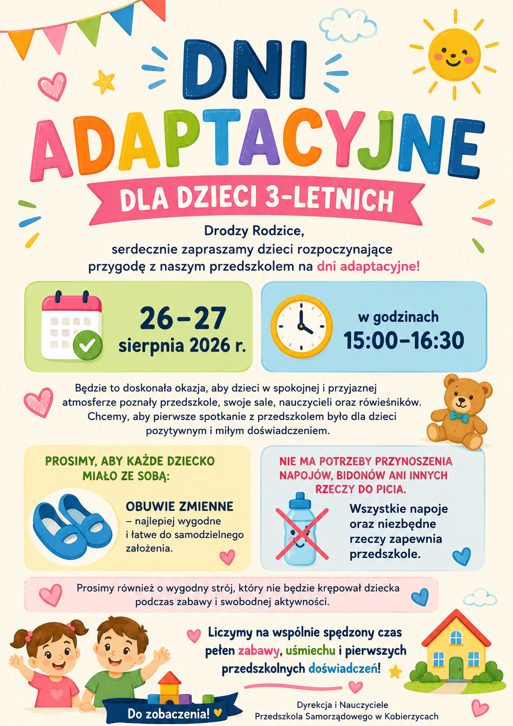 DNI ADAPTACYJNE DLA DZIECI 3-LETNICH.